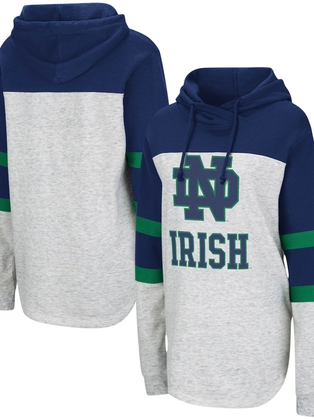 Colosseum Heathered Gray/Navy Notre Dame Fighting Irish Taylor Colorbloc